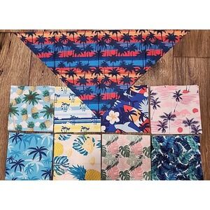 Dog Bandana Scarf Grooming 10 Tropical Beach Summer 25 x 17 Hawaiian Surf Floral
